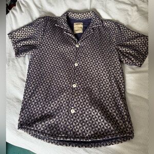 OAS Men's Geometric Purple and Cream Shirt sz M